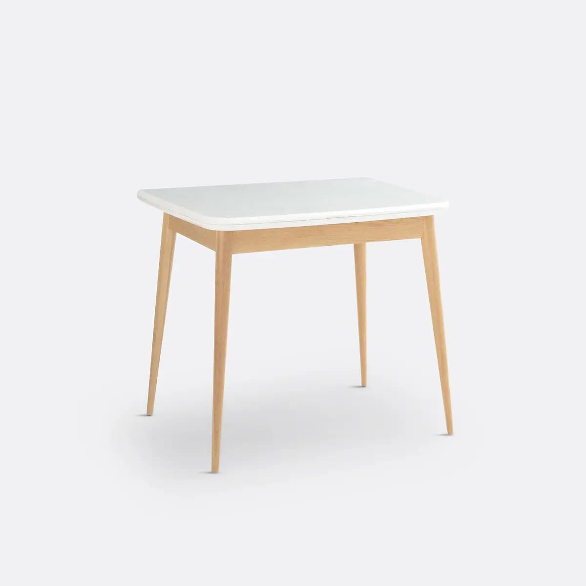 Mesa de comedor extensible blanca y madera Jimi
