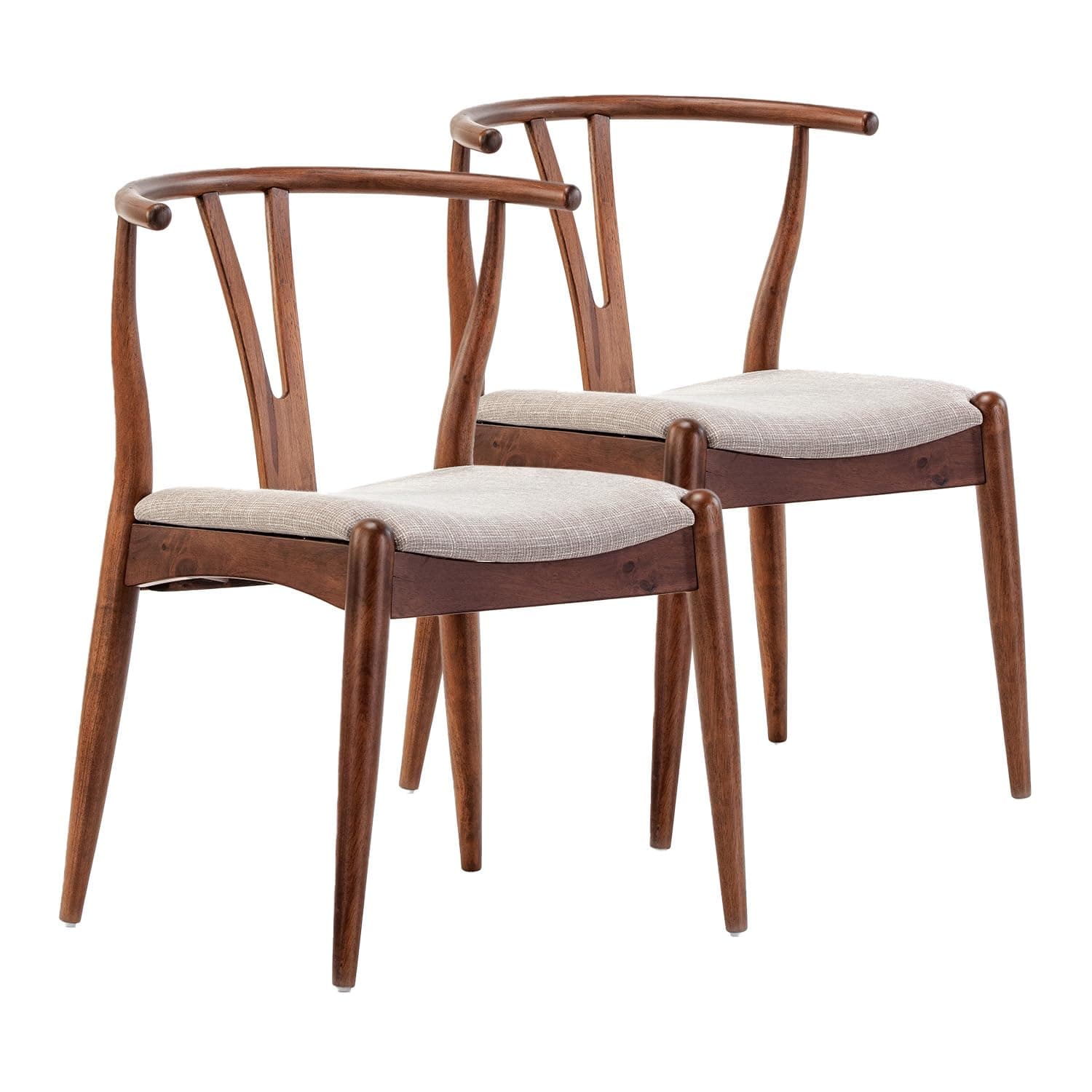 Silla Wishbone de madera de fresno con asiento tapizado