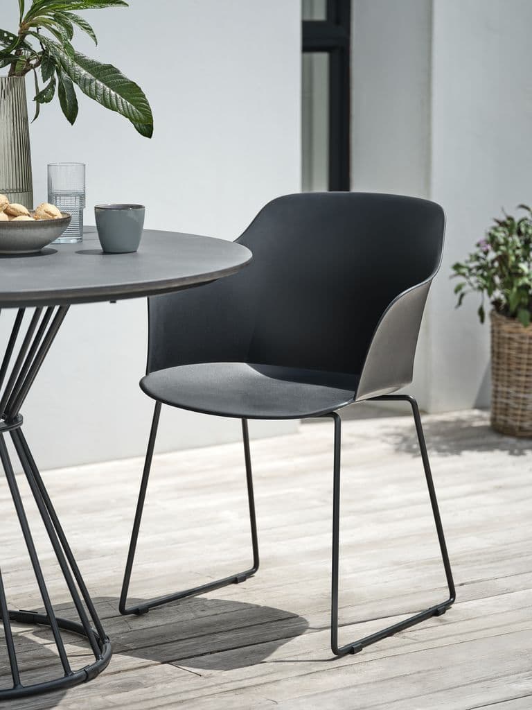 Silla de jardín SANDVED negra