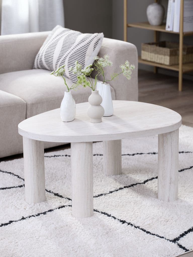 Mesa de centro travertino estilo nórdico