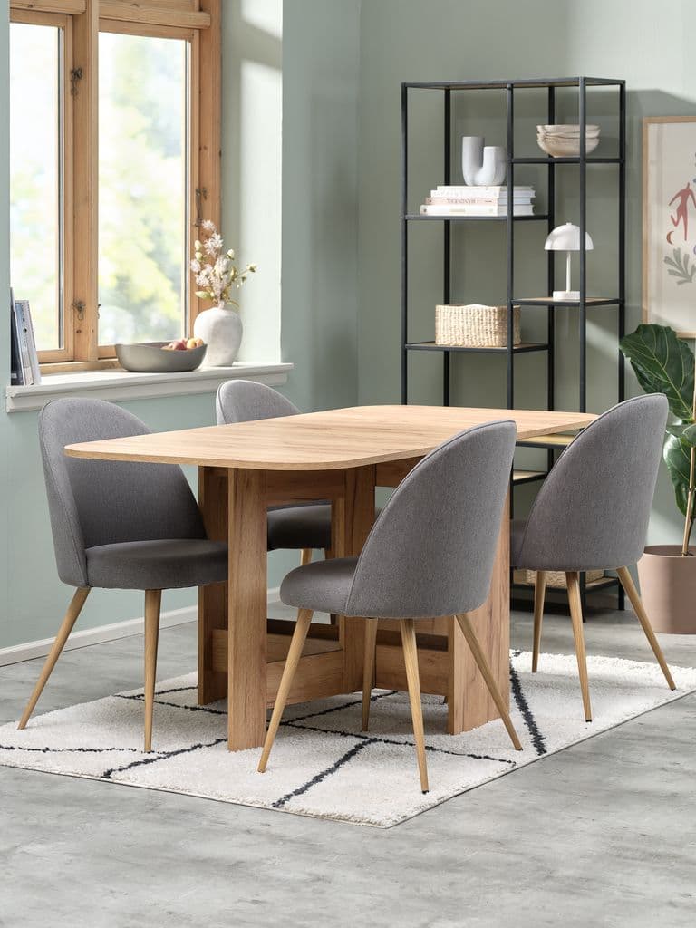 Mesa de comedor extensible roble cálido 80x100/163 ALLING