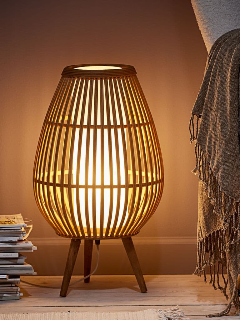 Lámpara de pie de madera marrón 54cm