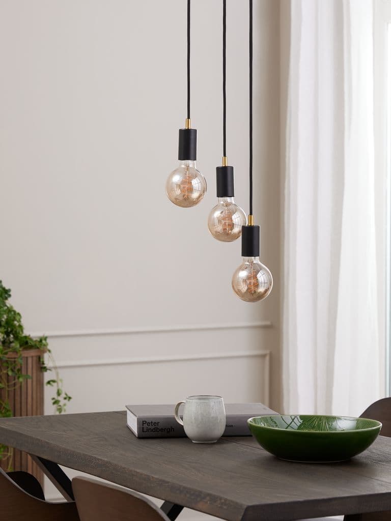 Lámpara colgante de techo con bombillas Edison