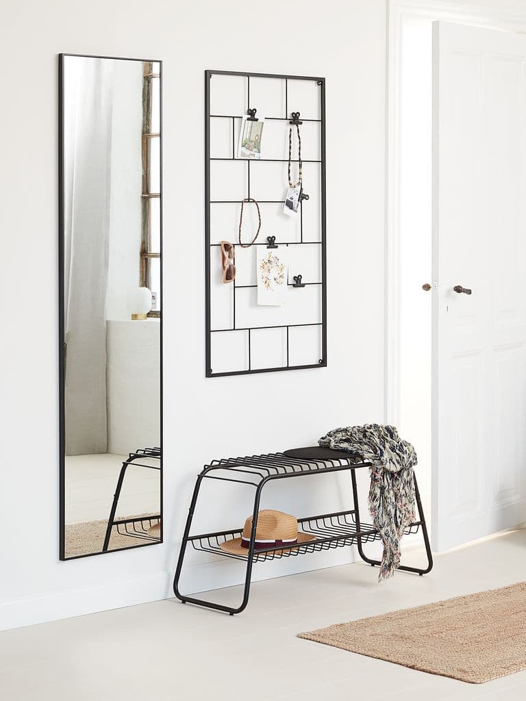 Espejo de pared rectangular negro 40x160