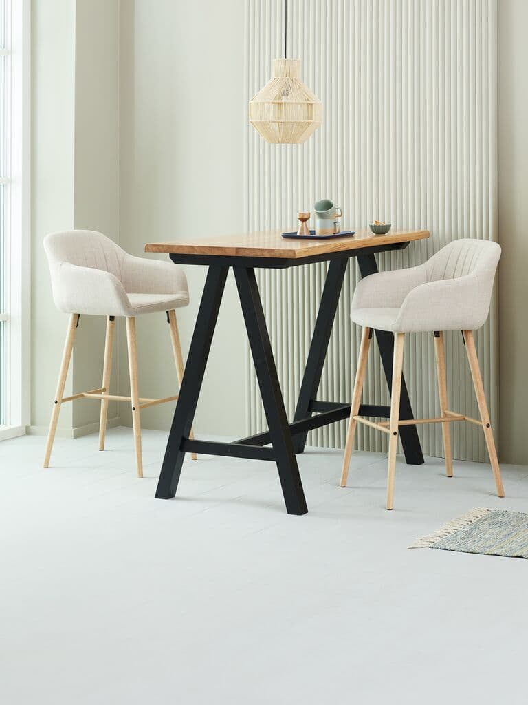 Mesa de bar SANDBY roble natural y negro