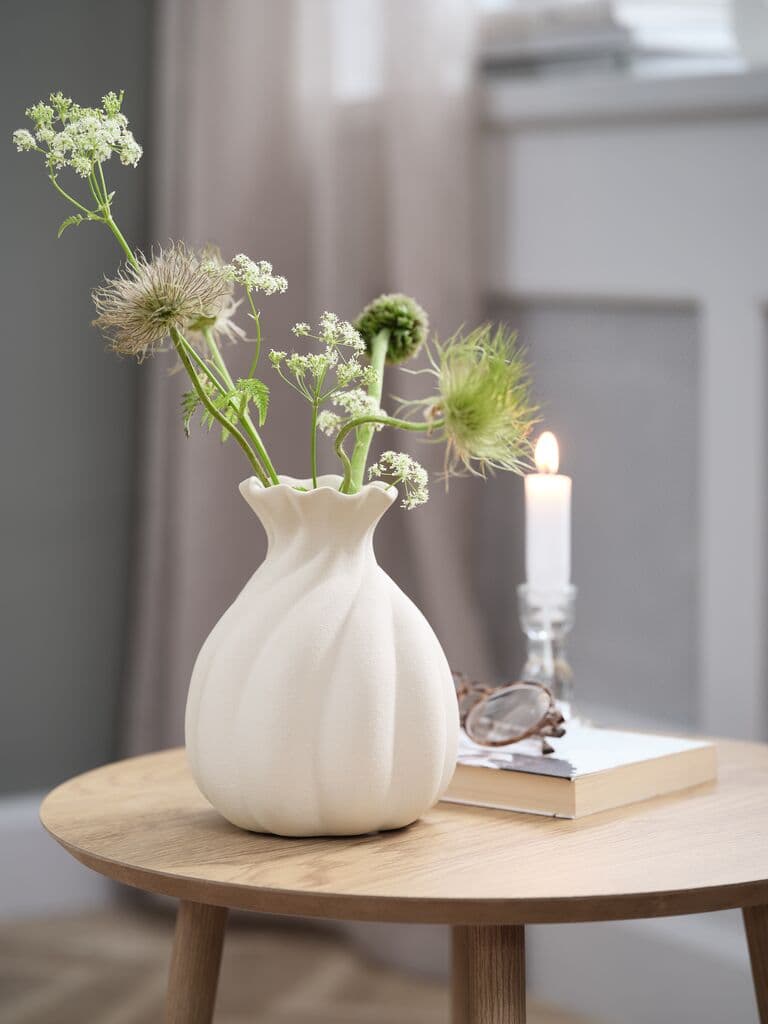 Jarrón decorativo GUNNI blanco de cerámica