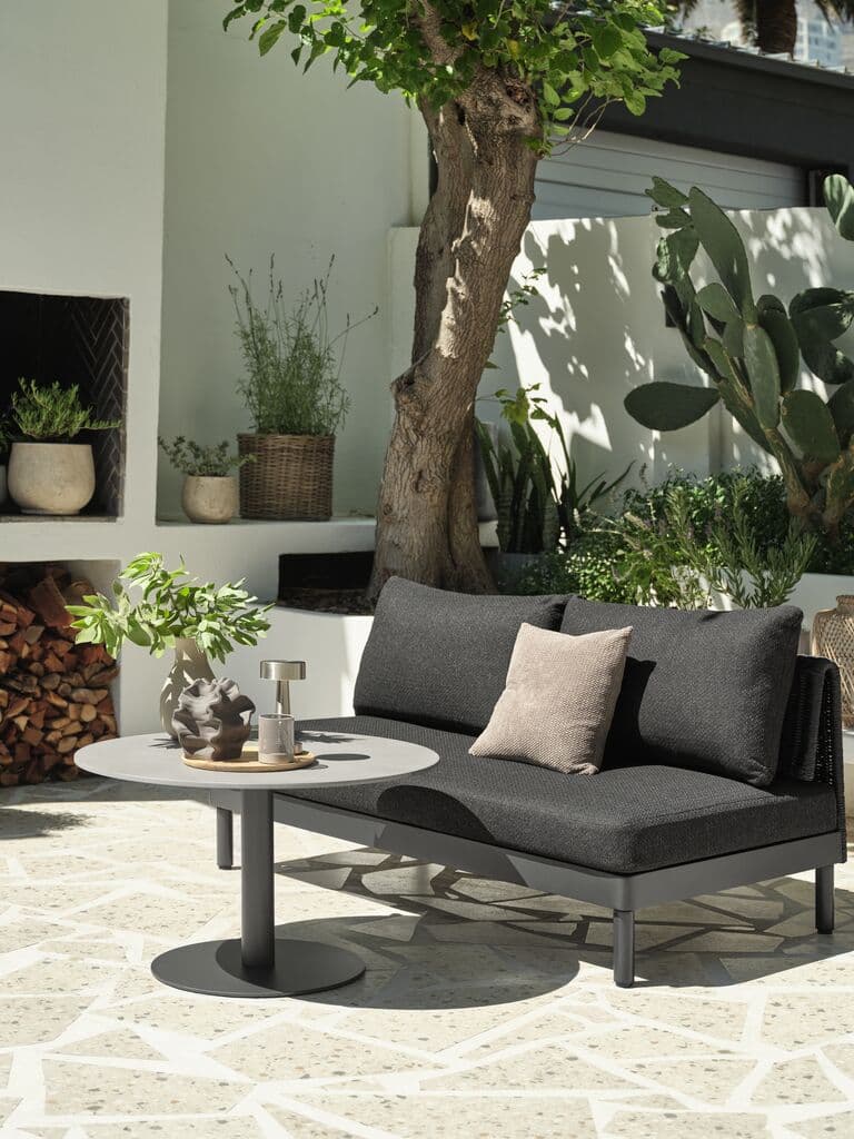 Conjunto de jardín HELAGS + VOSS 2 plazas negro