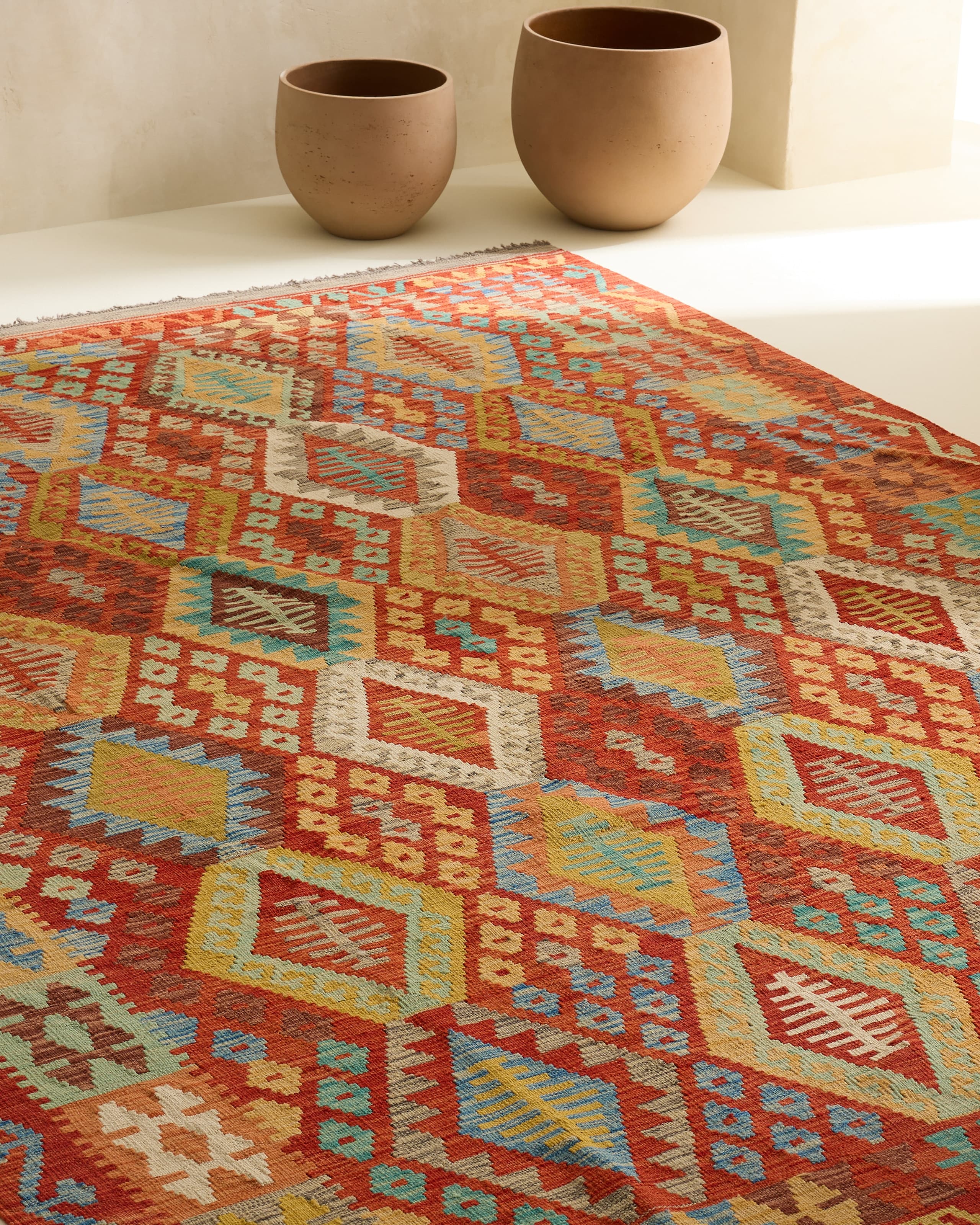 Alfombra Kilim Antalia multicolor estilo étnico