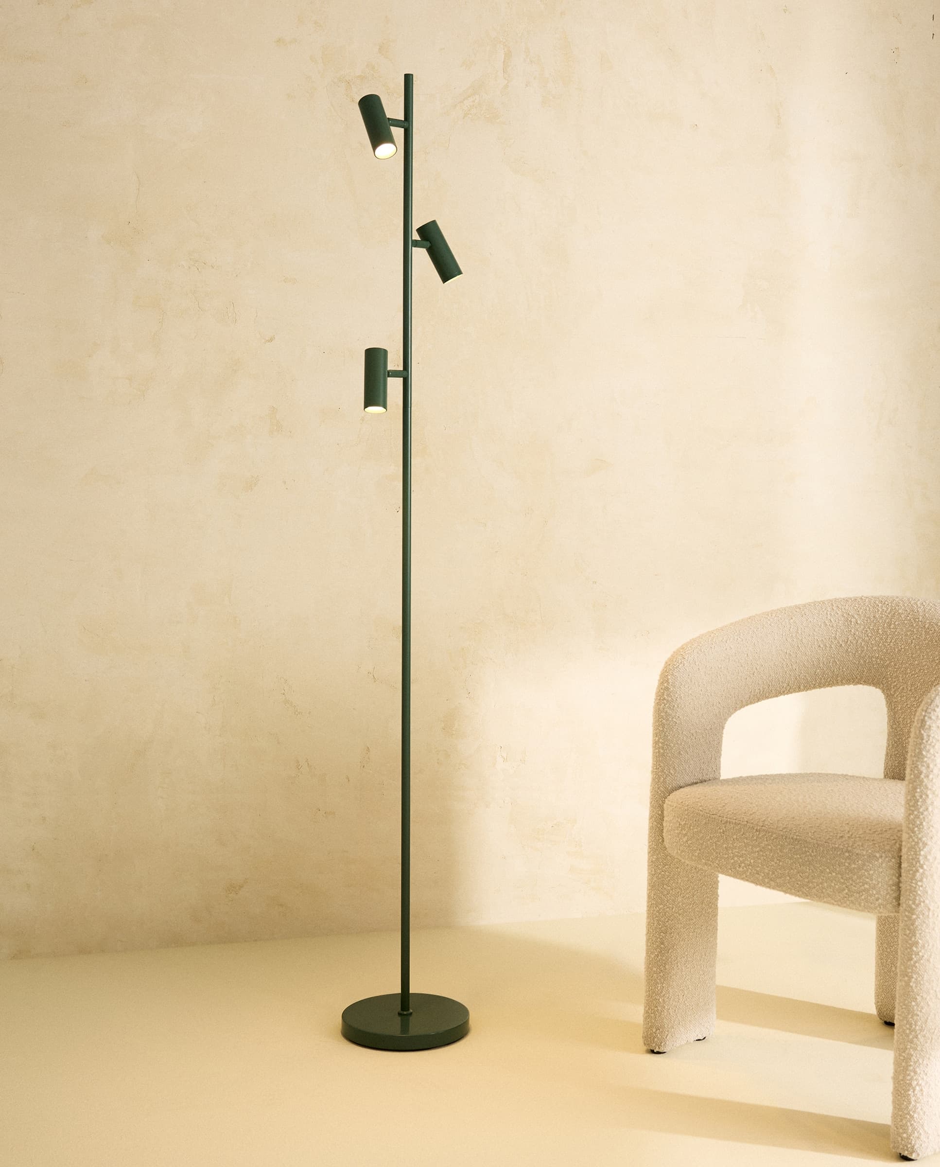 Lámpara de pie LED Malmo 3 luces verde