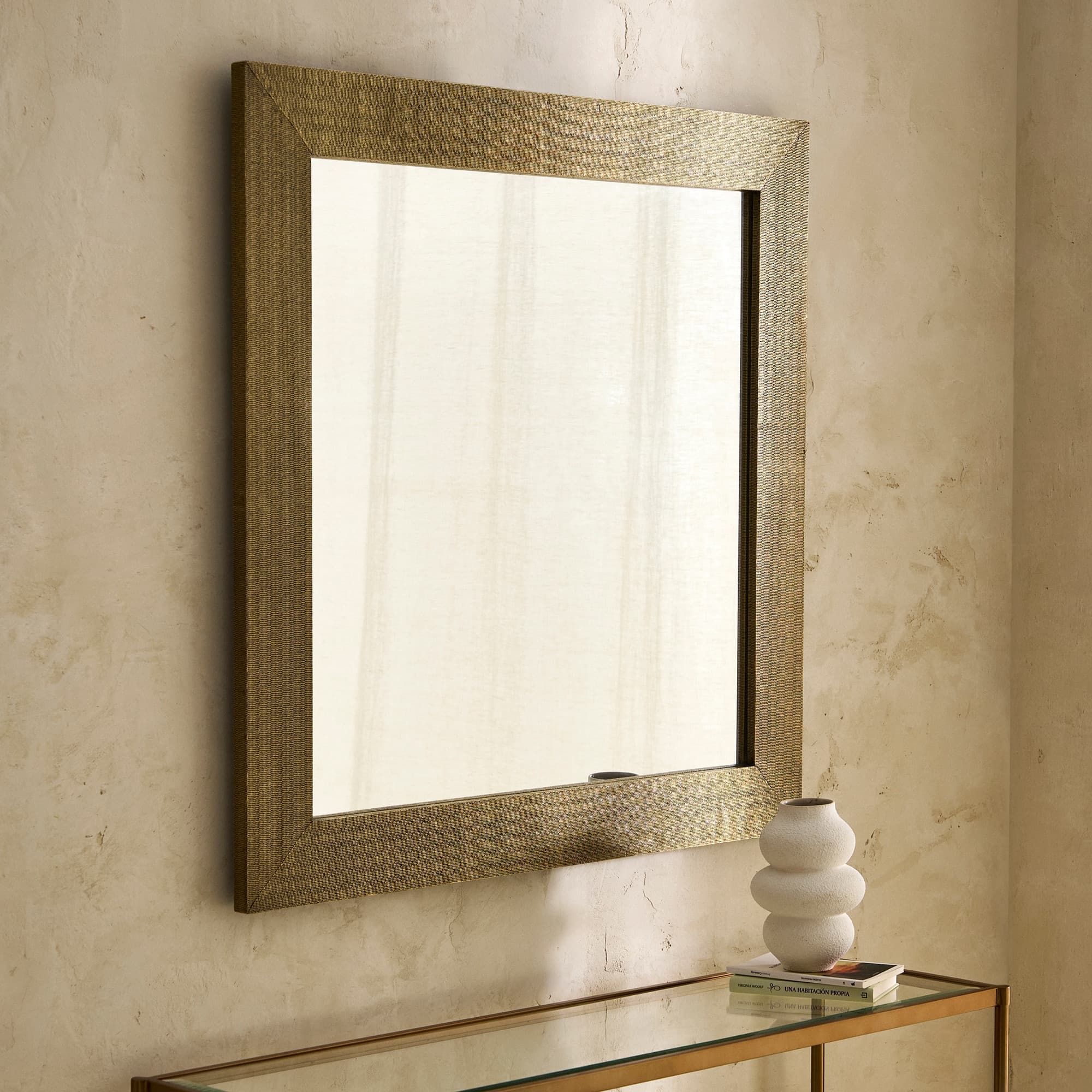 Espejo de pared rectangular con marco dorado Gatsby