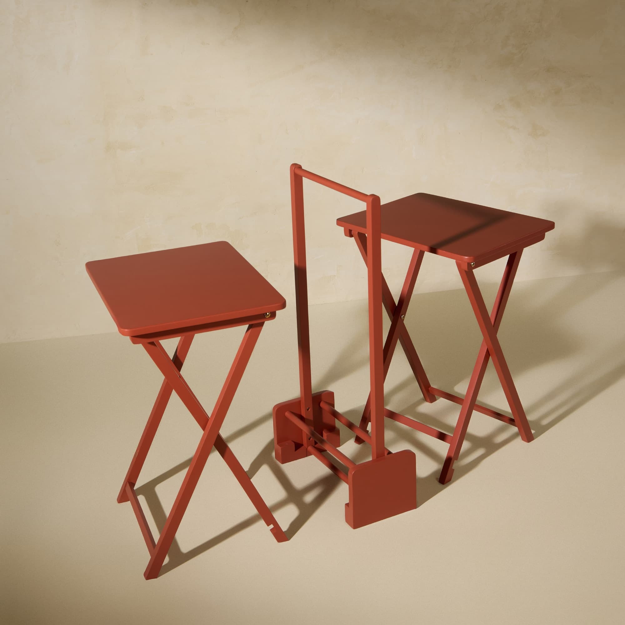 Set de 2 mesas auxiliares plegables de madera Parson