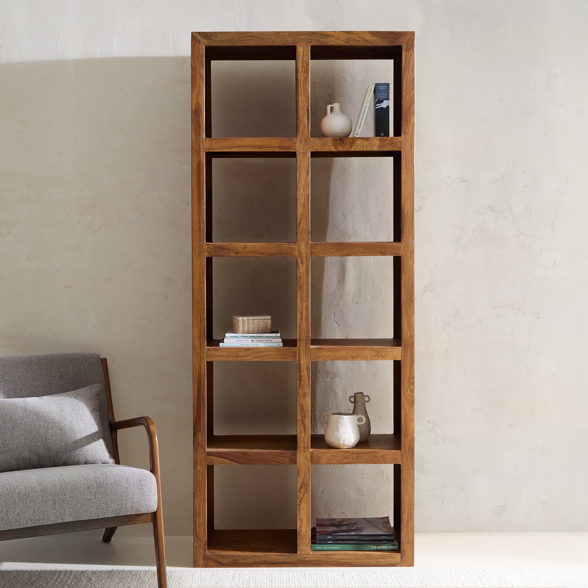 Estantería de madera de palisandro Bombay 10 huecos