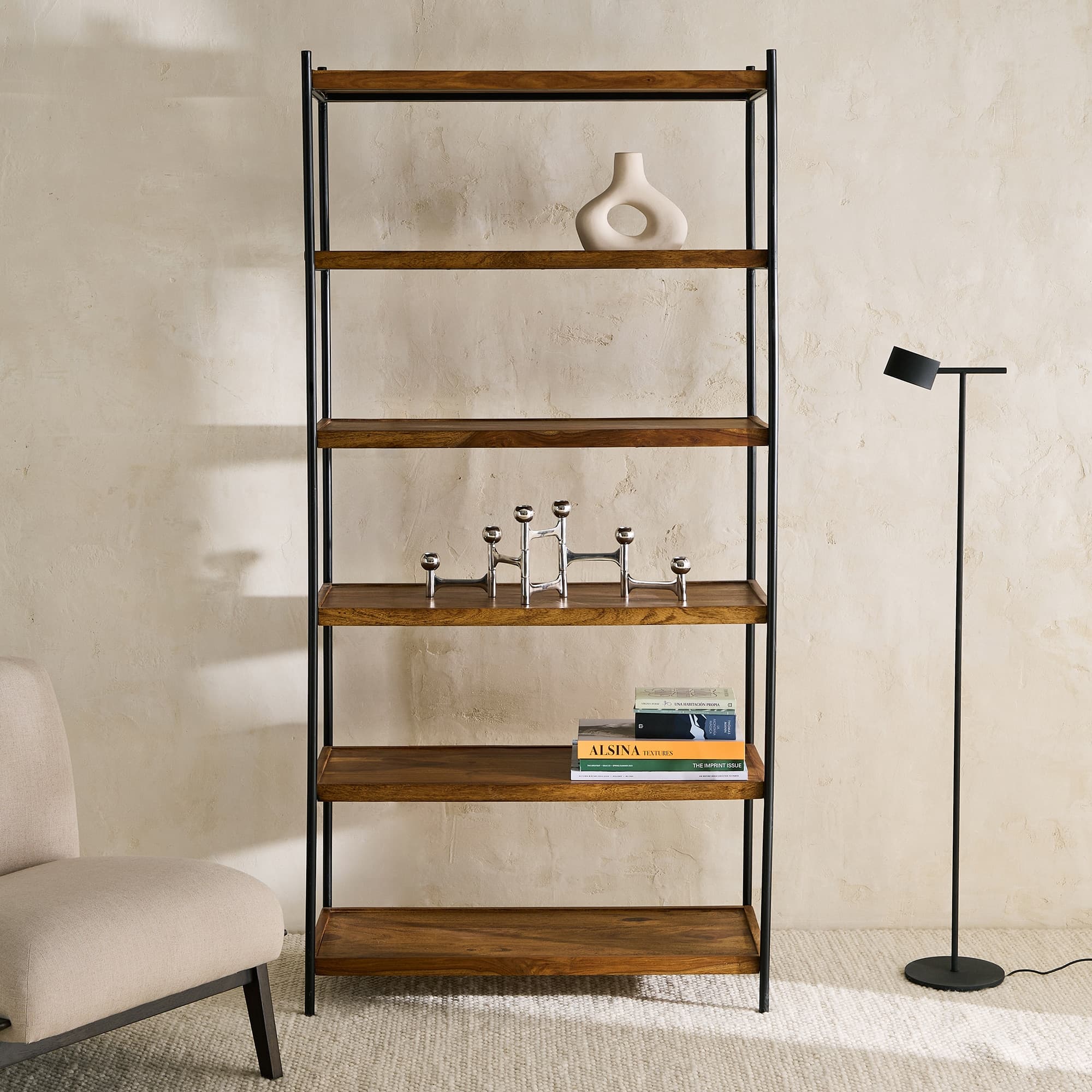 Estantería de madera de palisandro Bombay
