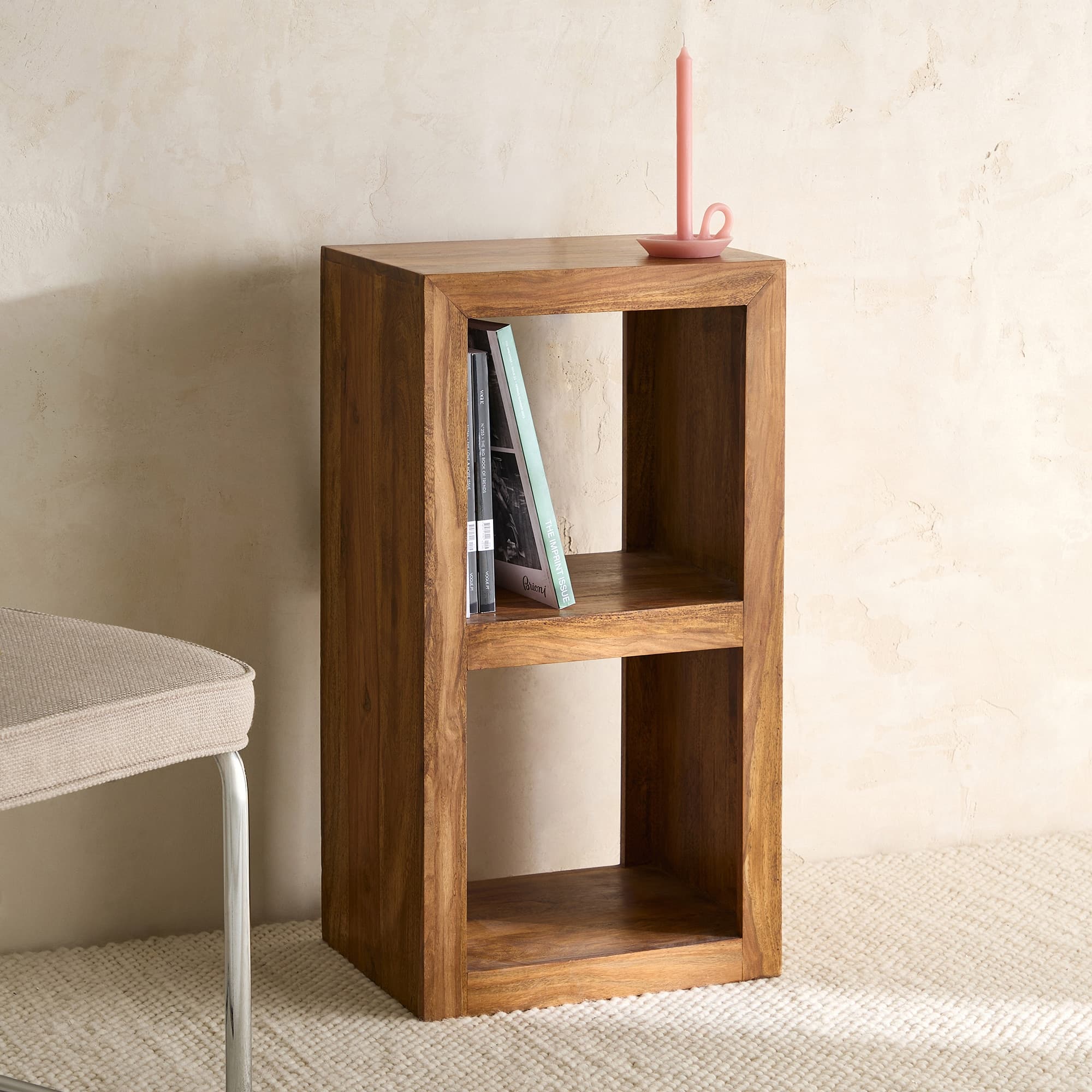 Estantería de madera de palisandro Bombay con 2 huecos