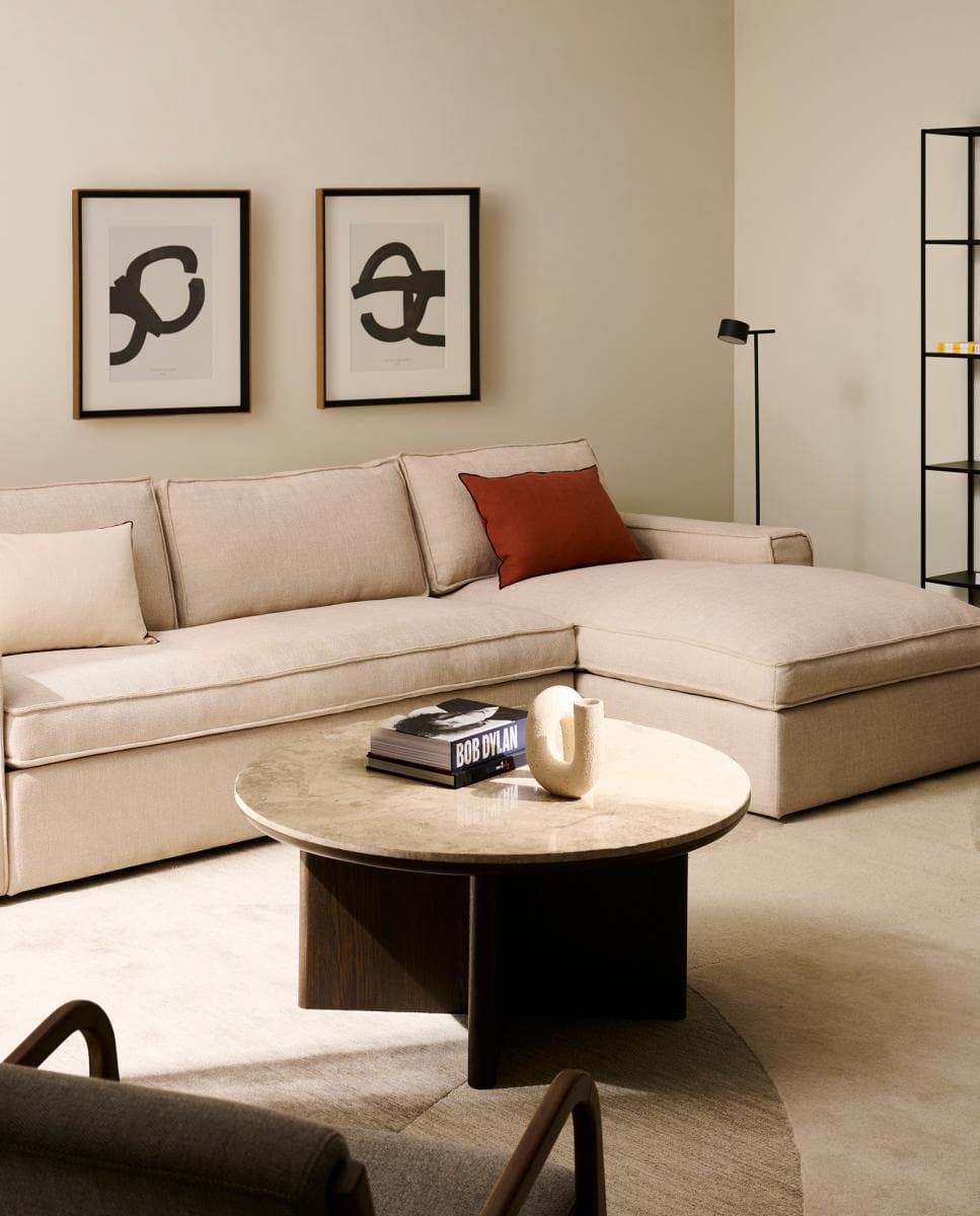 Sofá con chaiselongue Alice de 5 plazas