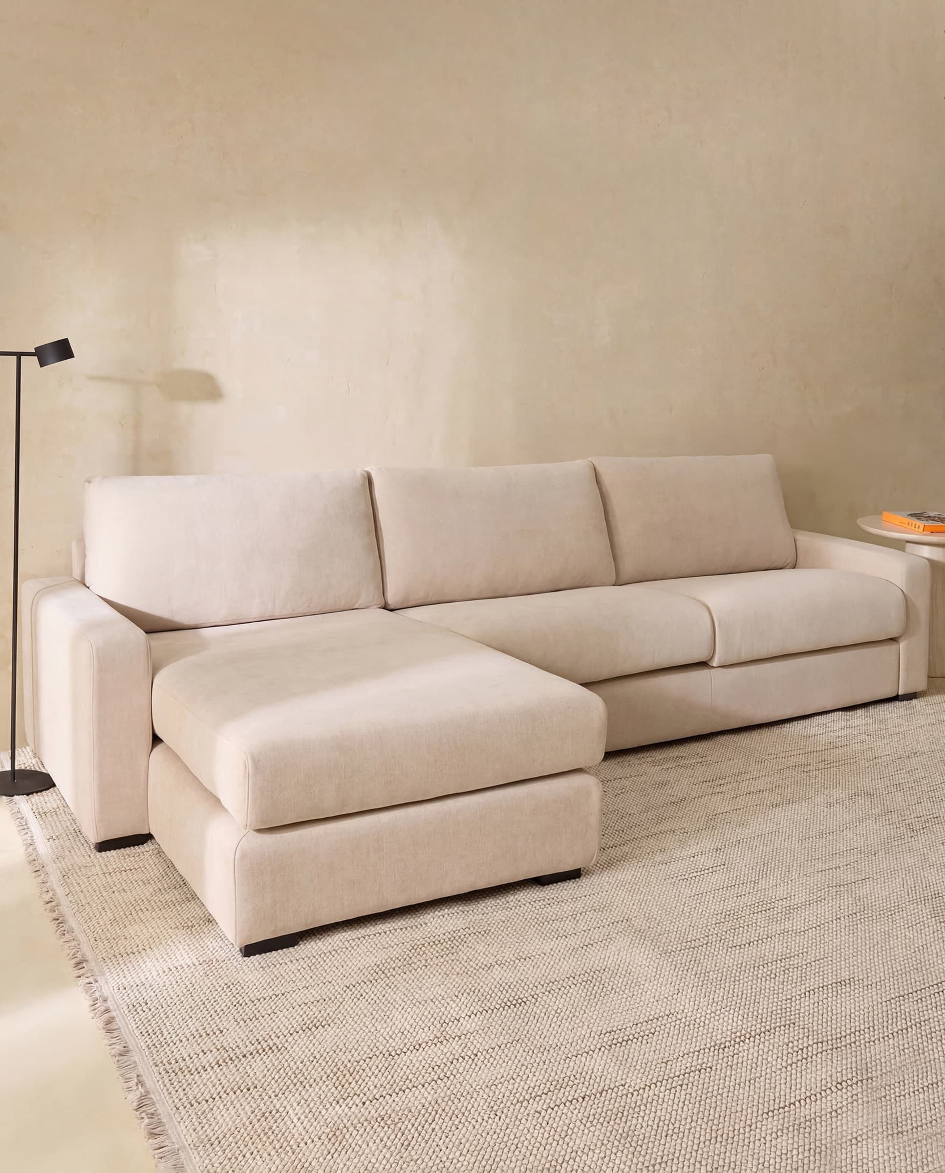 Sofá chaise longue 5 plazas Verona beige