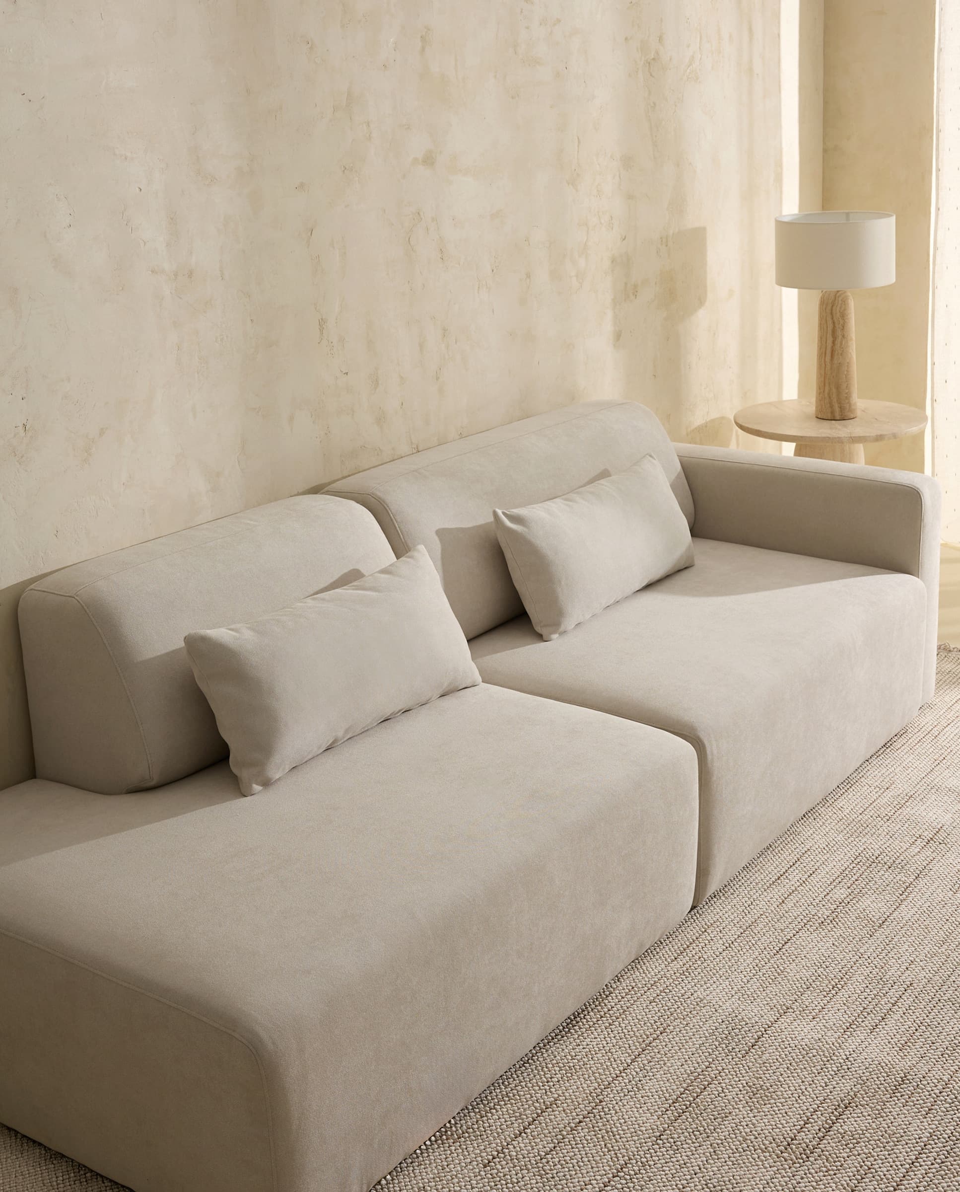 Sofá modular Copenhague beige de diseño contemporáneo