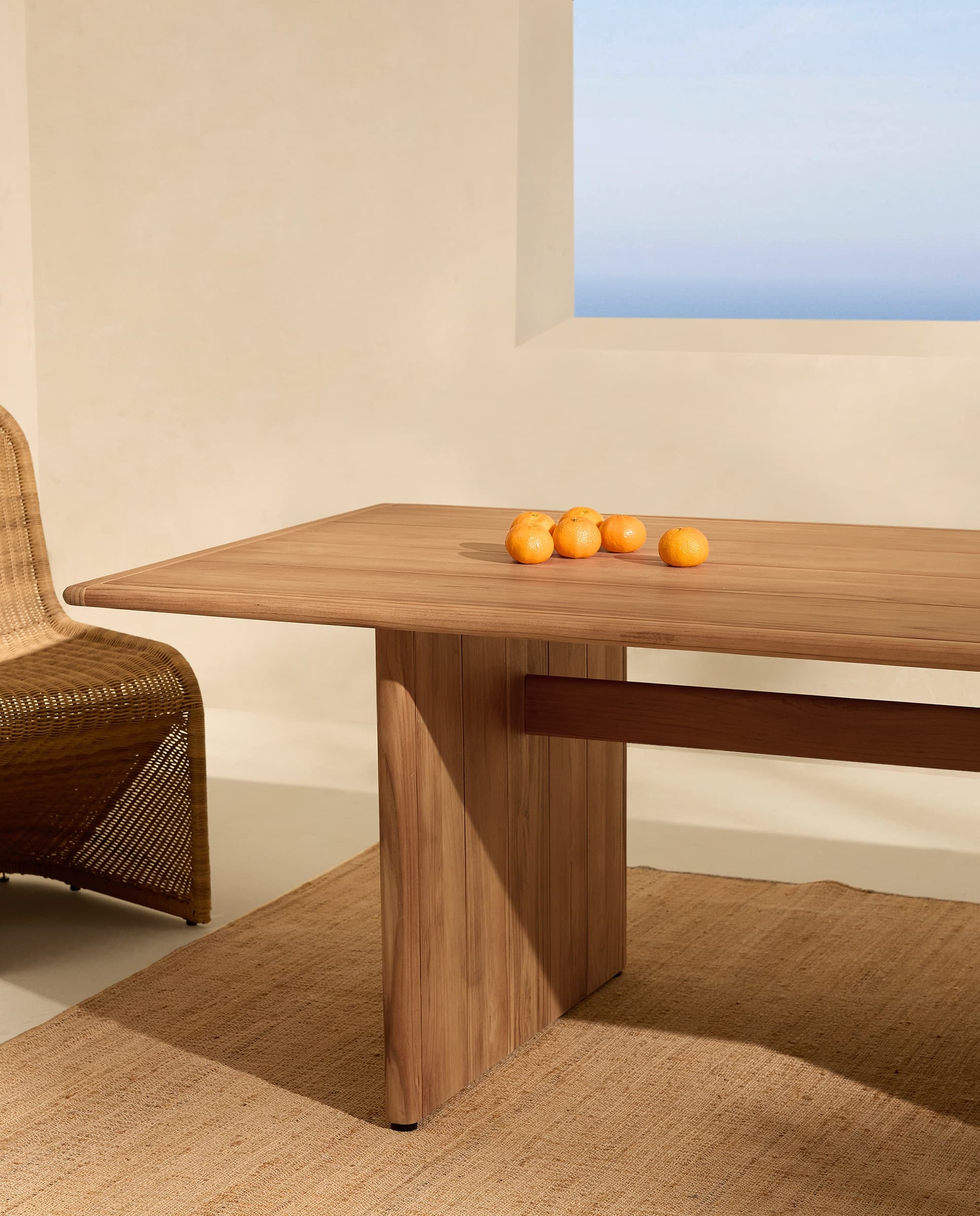 Mesa de jardín de madera de teca Málaga