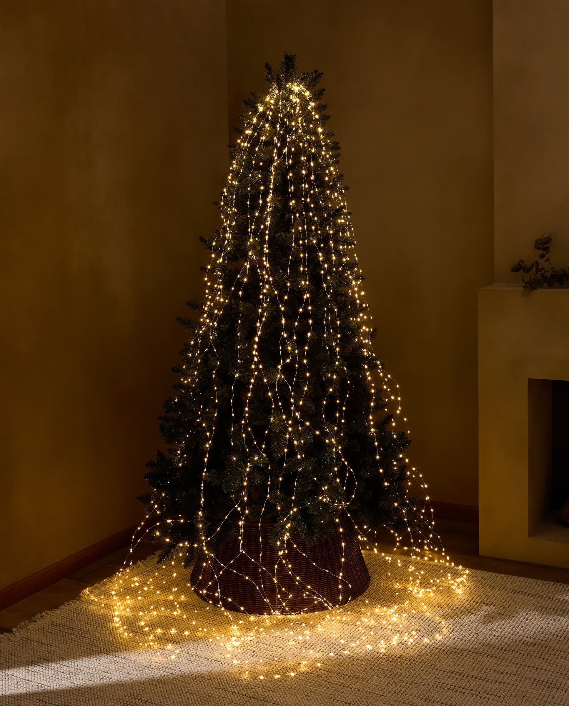 Guirnalda de luces LED en cascada para árbol de Navidad