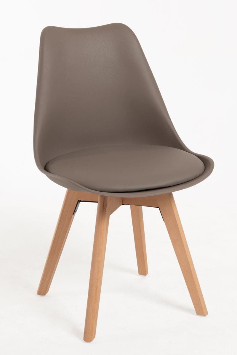 Silla de comedor estilo nórdico color marrón topo