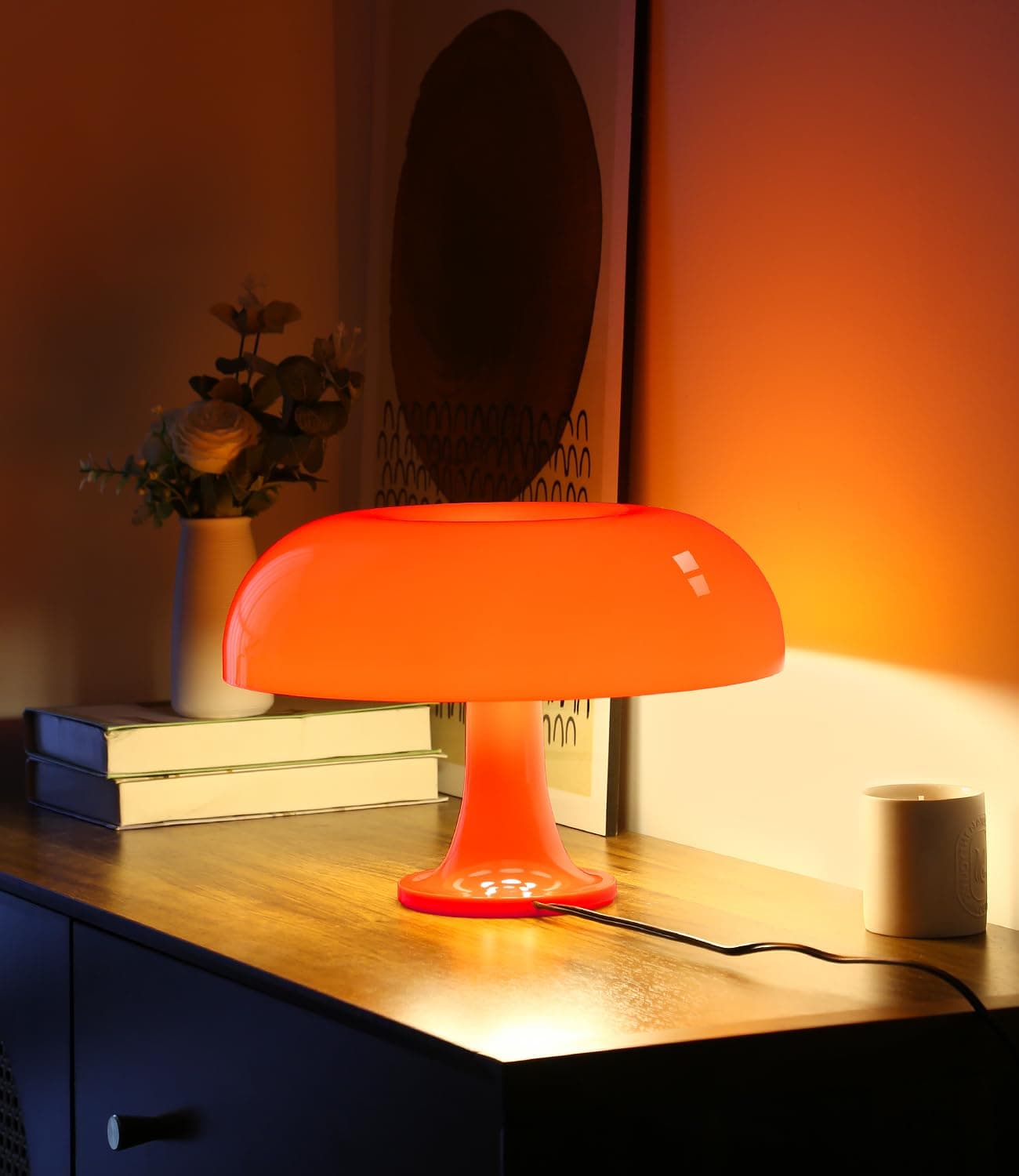Lámpara de mesa seta naranja