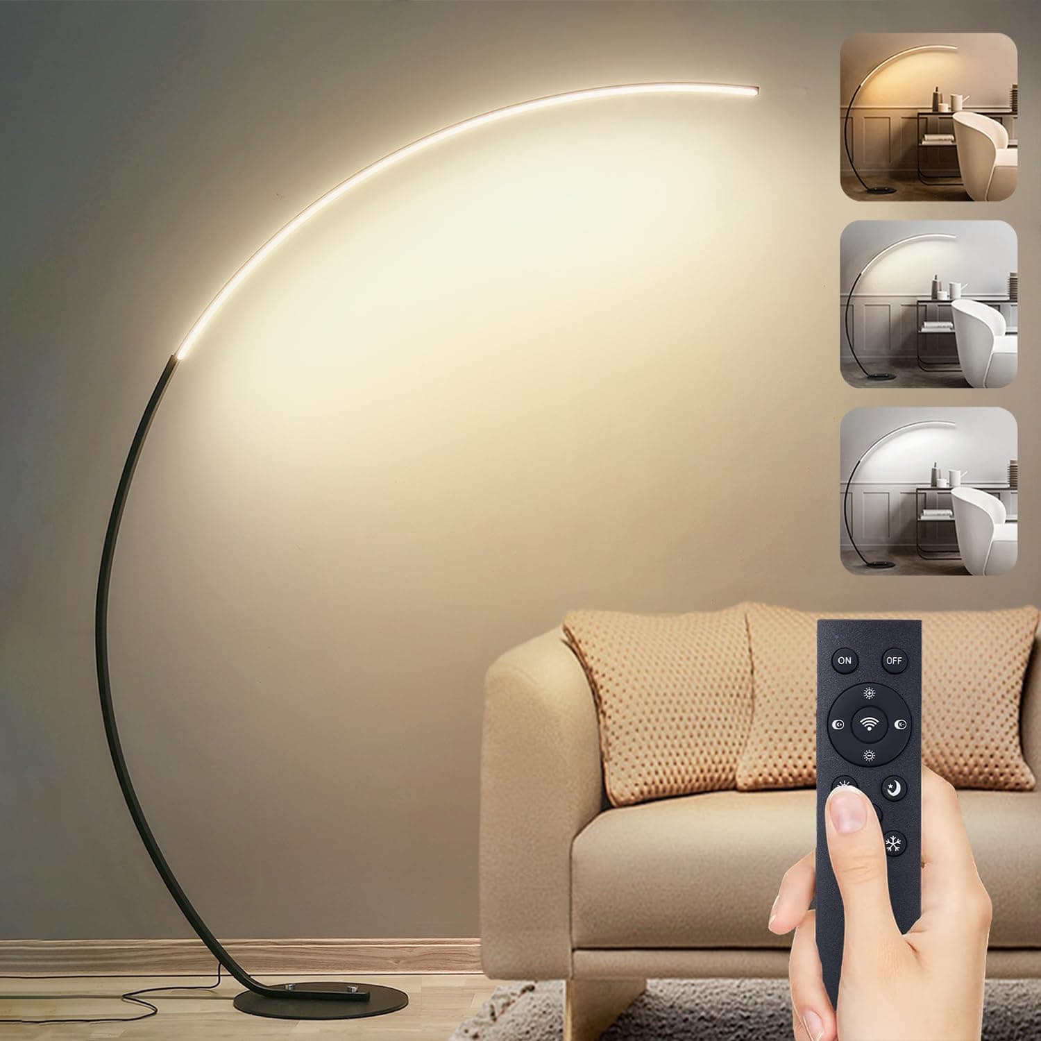 Lámpara de pie arco LED moderna regulable