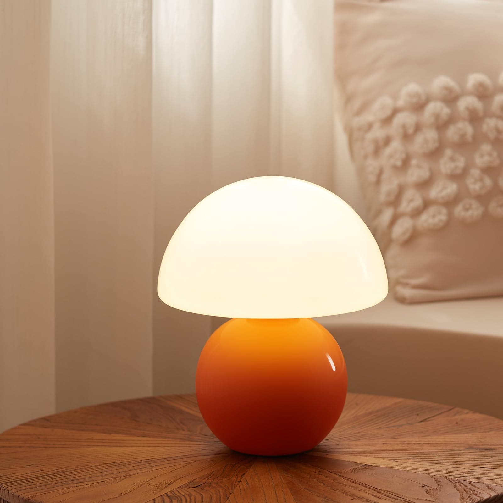 Lámpara de mesa de diseño moderno naranja y blanca