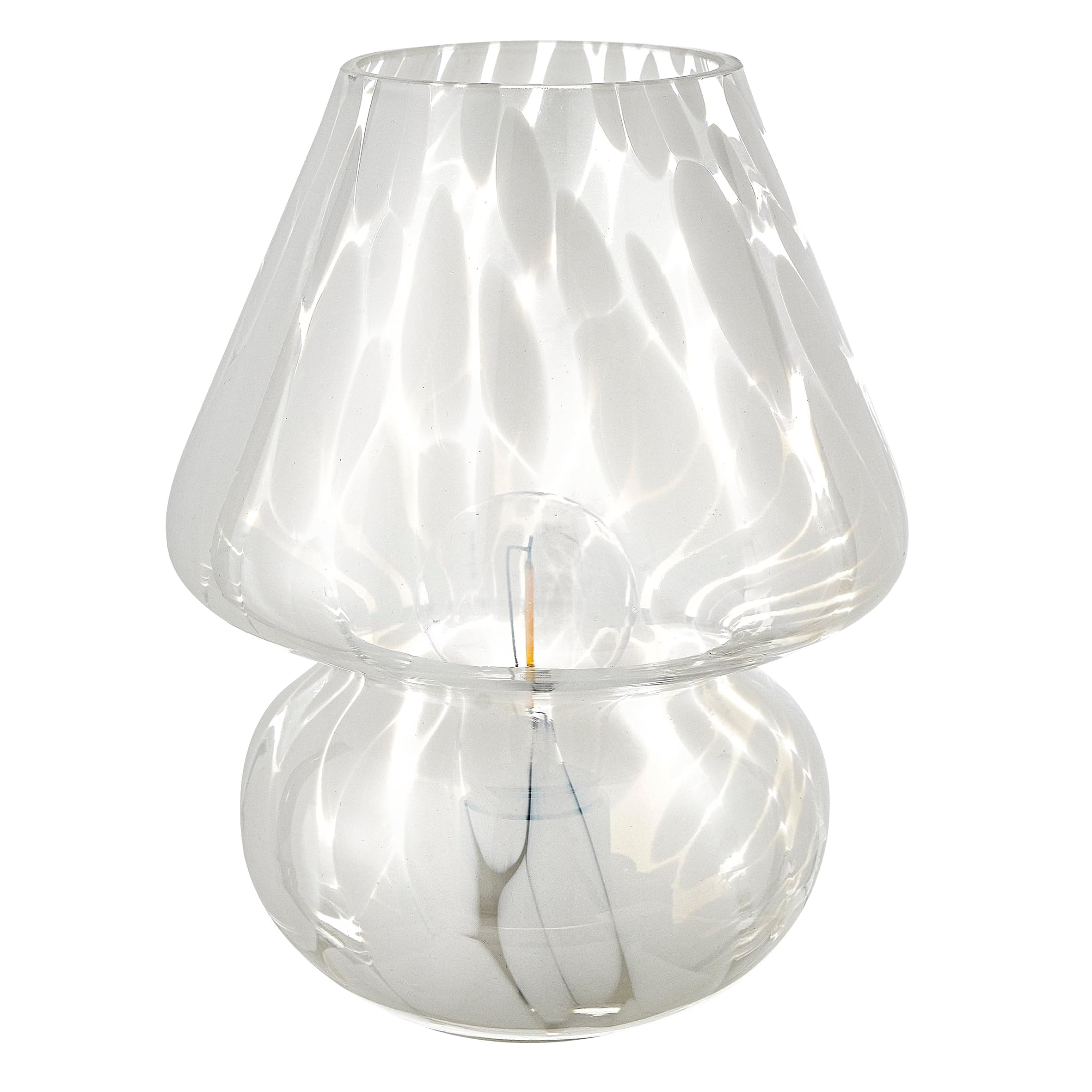 Lámpara de mesa de cristal transparente estilo seta