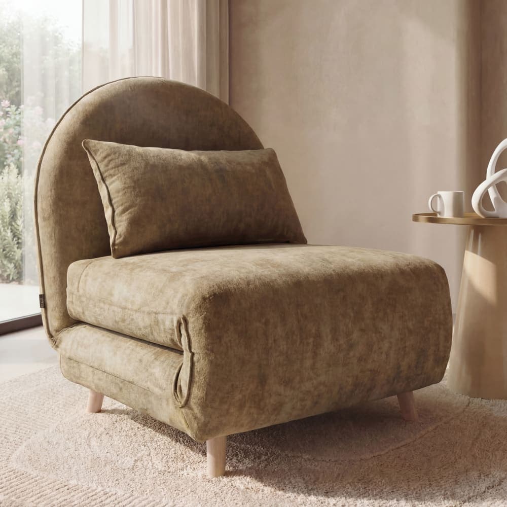 sillón cama individual, sillón cama verde