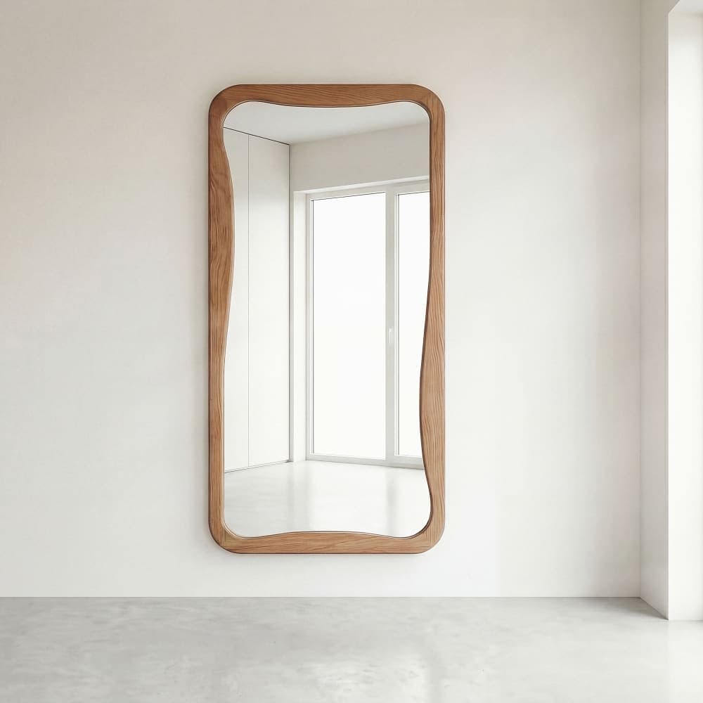 Espejo de pared de madera de roble orgánico