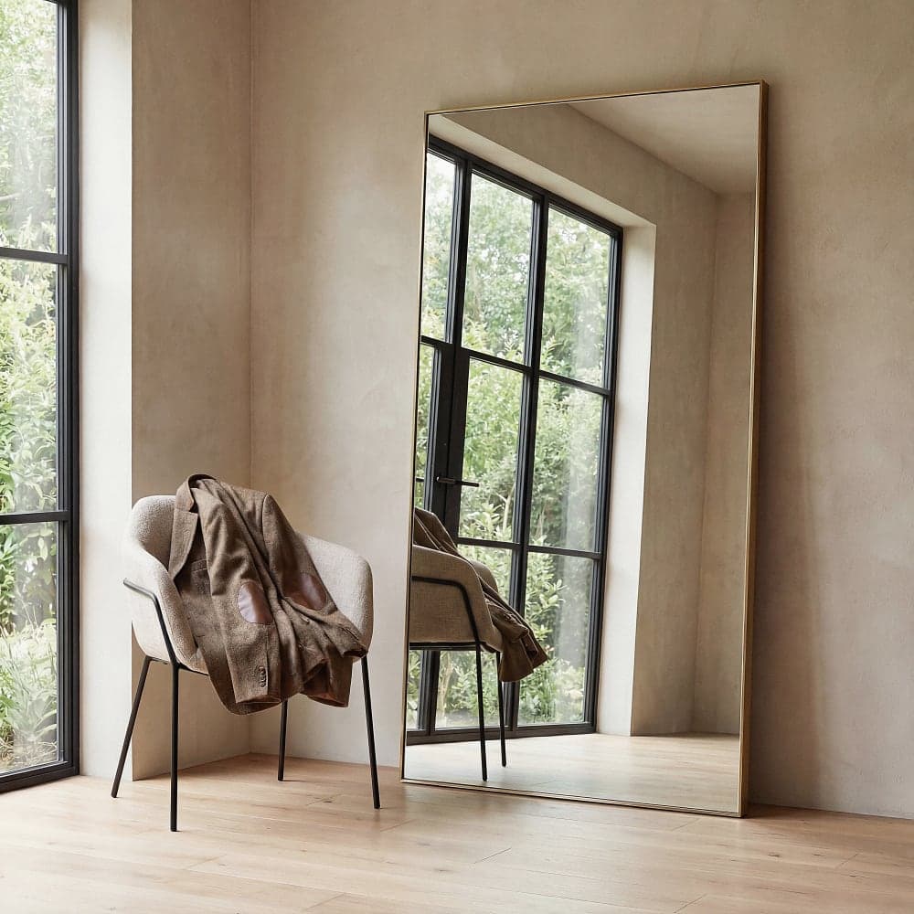 espejo de pie madera, espejo rectangular grande