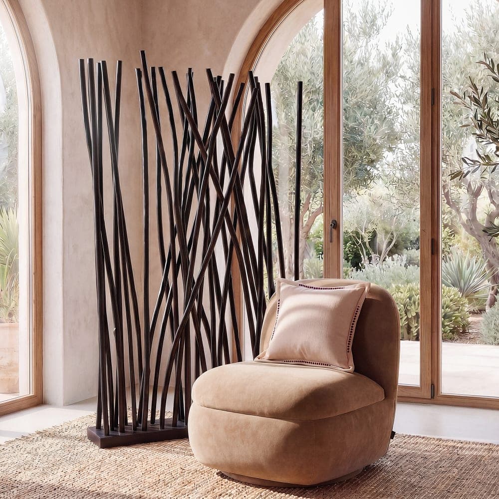biombo madera negra, biombo decorativo teca