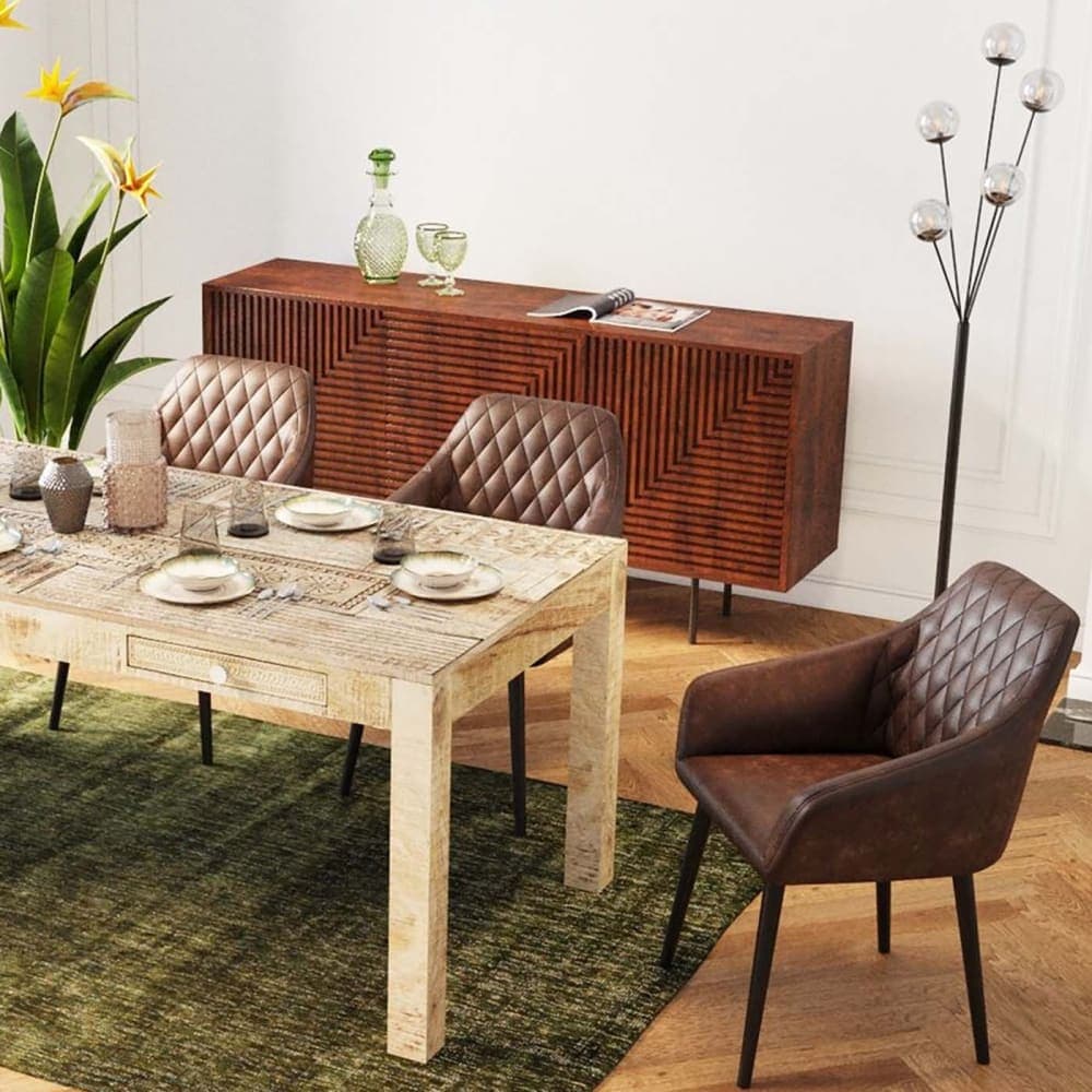 silla comedor con reposabrazos, silla tapizada marrón