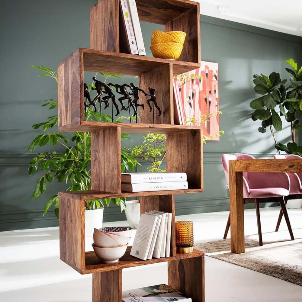 estantería zick zack madera, estantería diseño zigzag