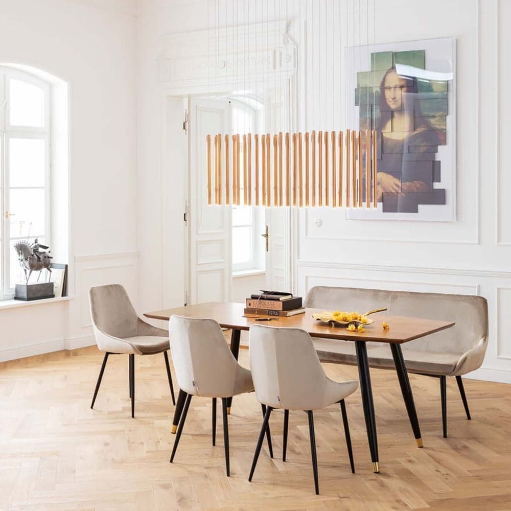 silla comedor terciopelo crema, silla tapizada patas negras