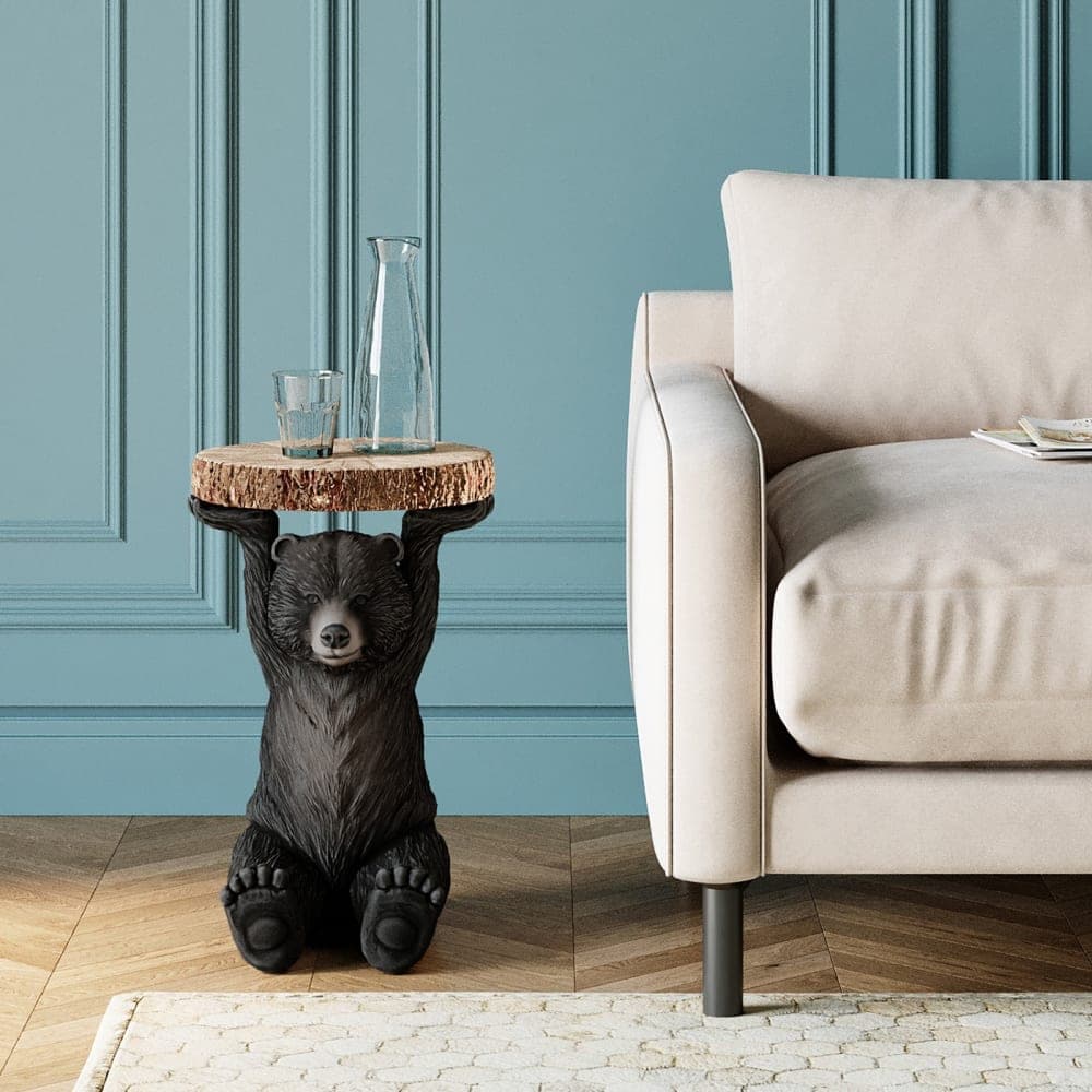 Mesa auxiliar con base de oso