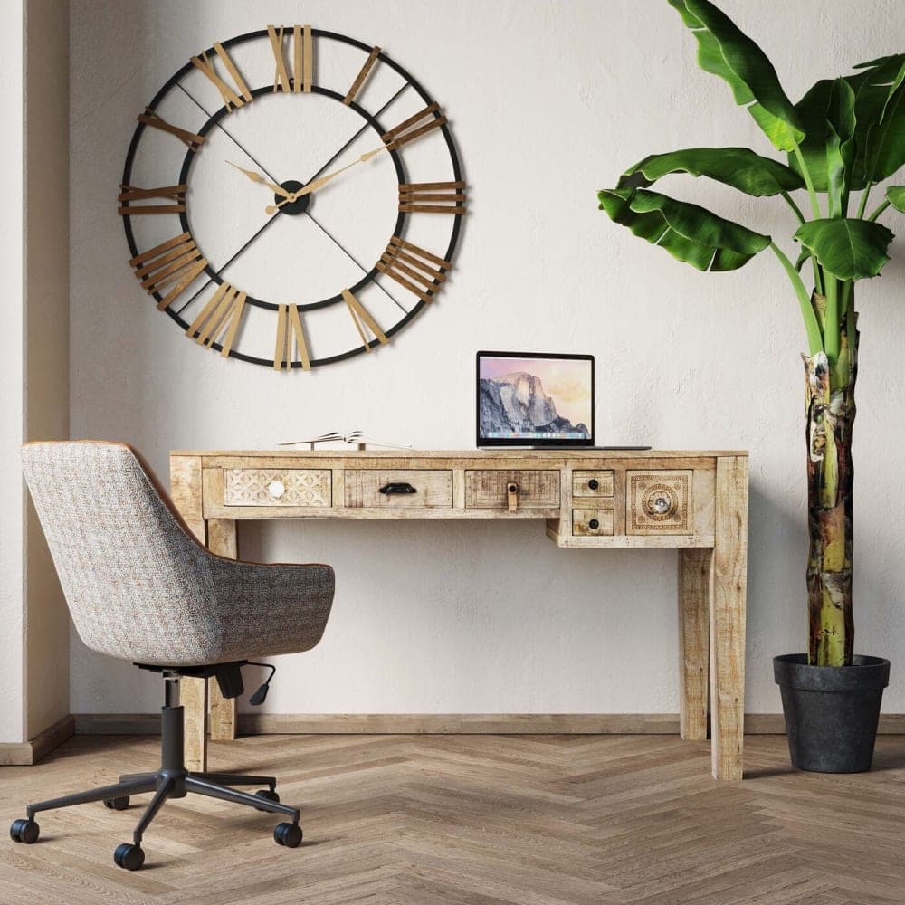 Escritorio de madera con 6 cajones 135x60cm