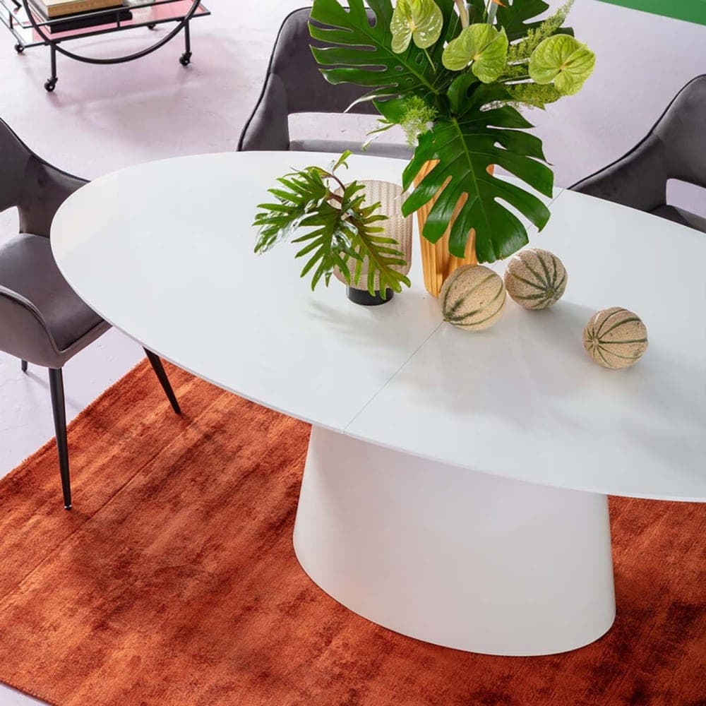 mesa comedor extensible blanca, mesa ovalada extensible