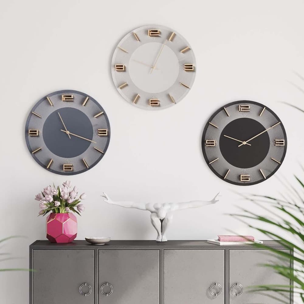 Reloj de pared blanco y dorado 49cm