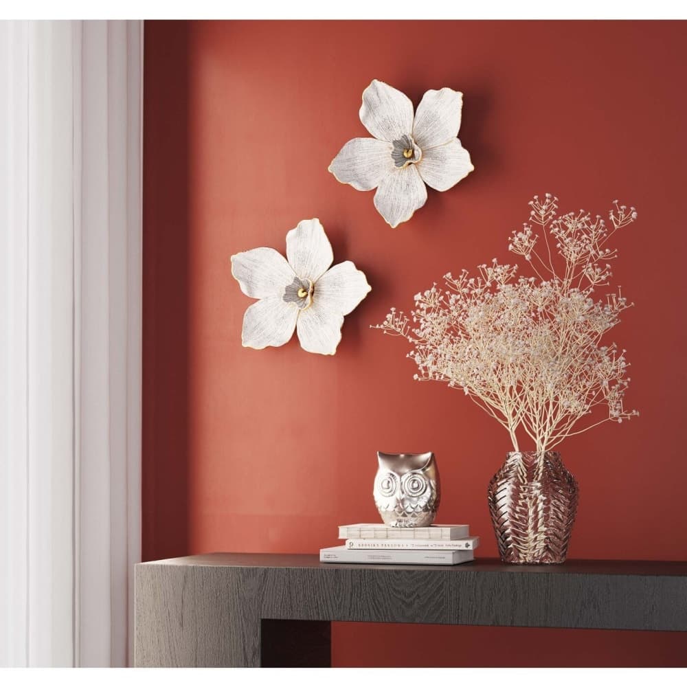 Decoración de pared flor Orchid blanca 54cm