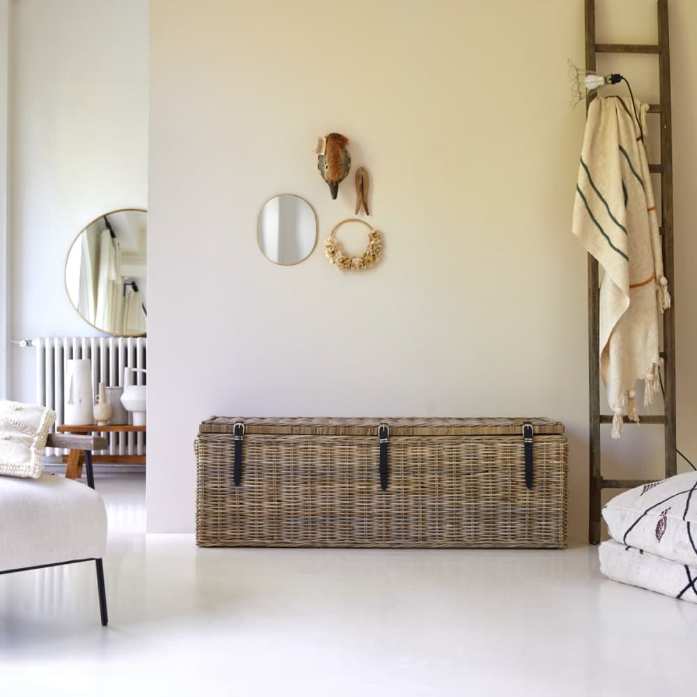 baúl de ratán, baúl decorativo natural