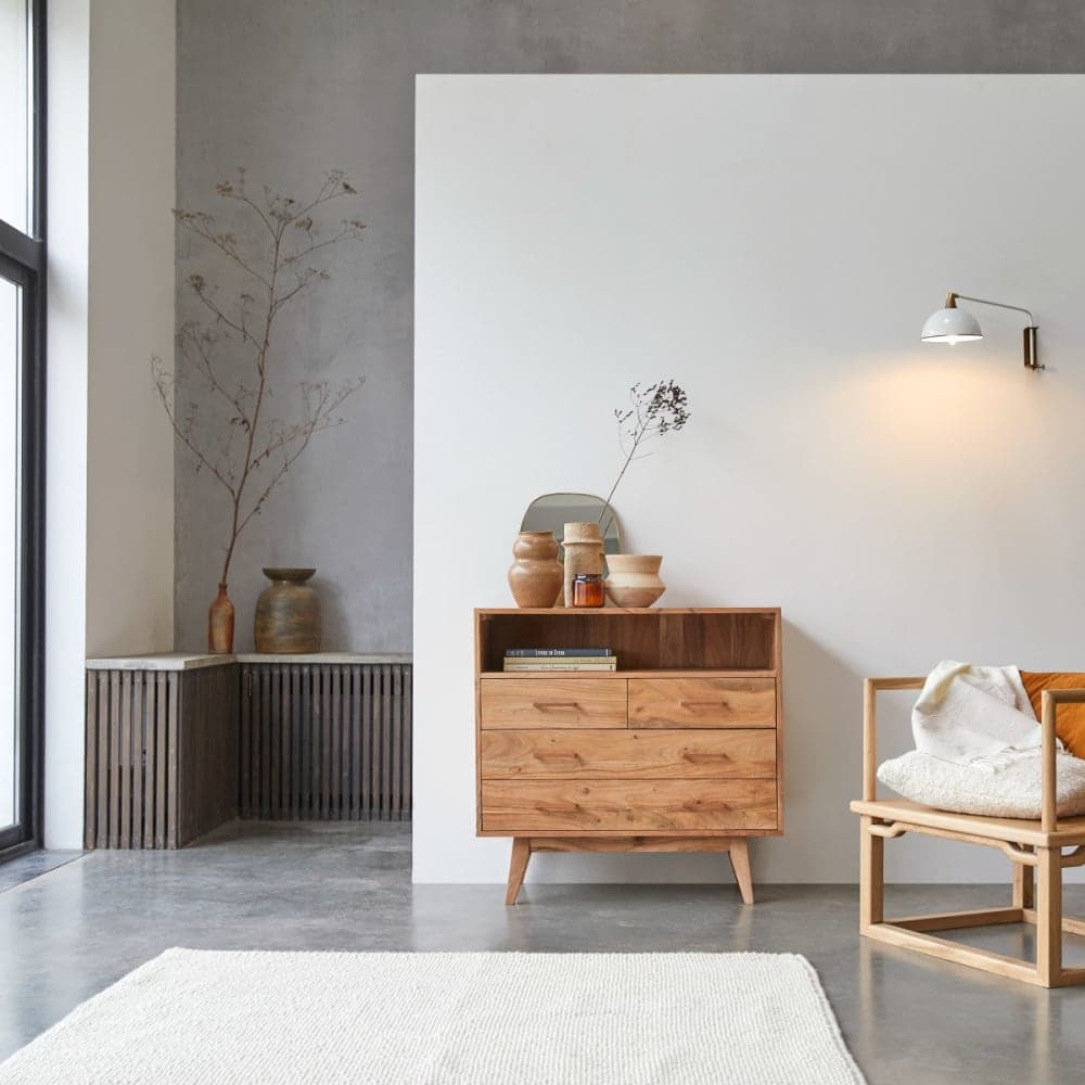 Cómoda de madera de acacia maciza