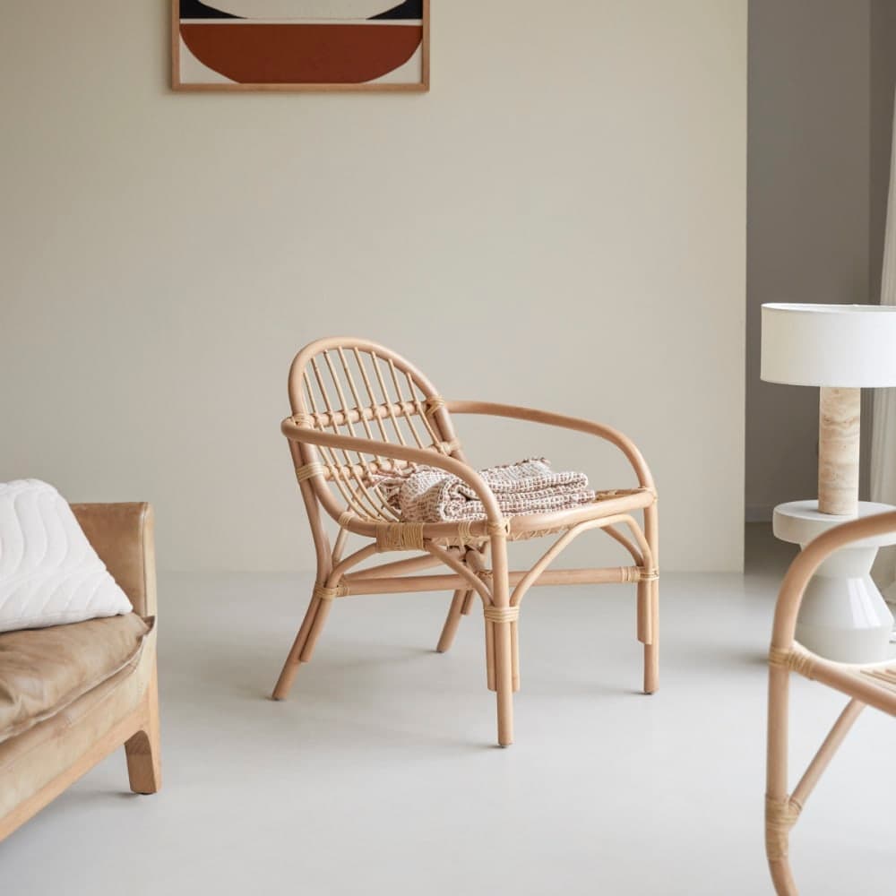 Sillón de ratán natural estilo nórdico