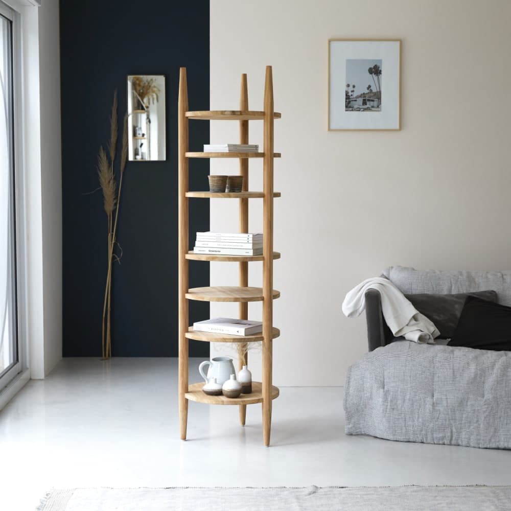 estantería teca maciza, estantería vertical madera