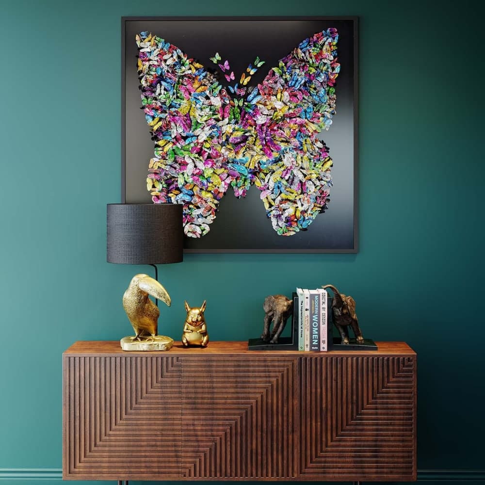 cuadro mariposas 3d, cuadro decorativo grande 120x120