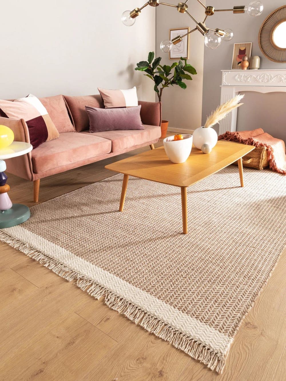 alfombra lana beige grande, alfombra 200x300 salón