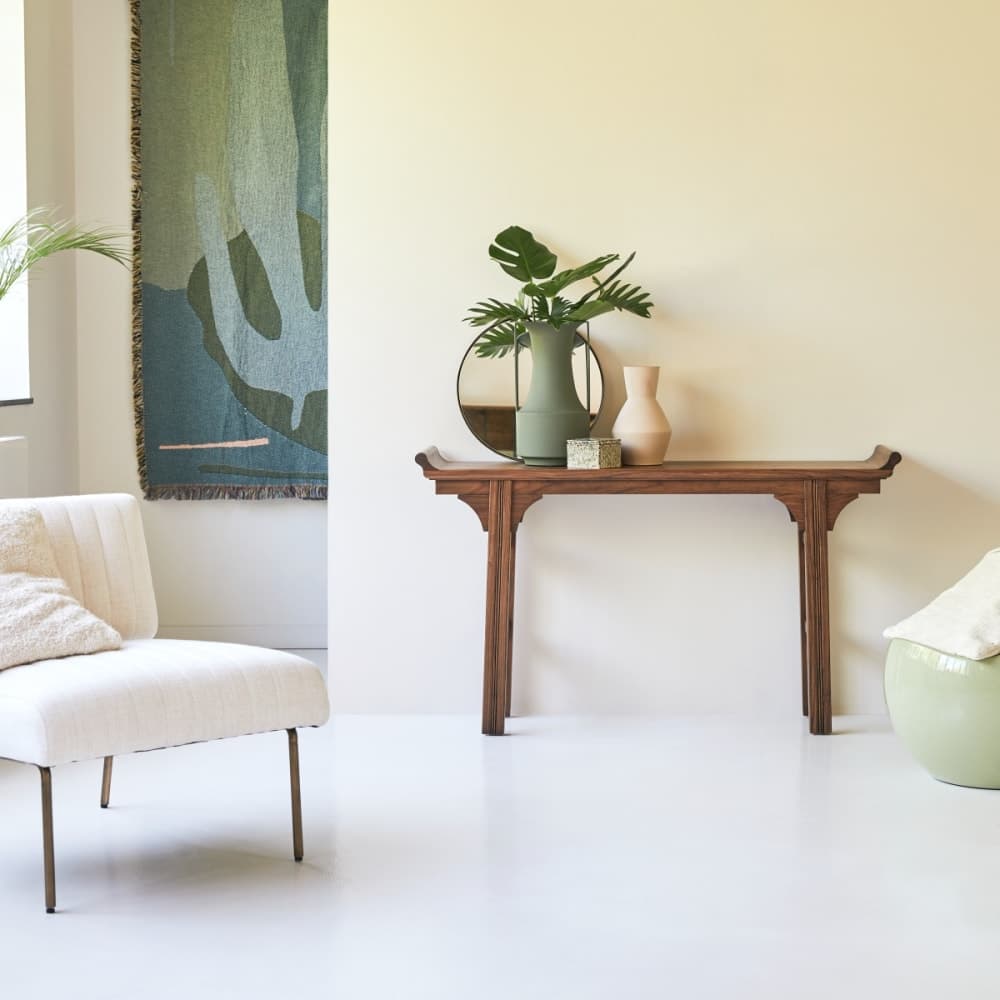 consola madera olmo, mesa consola estilo oriental
