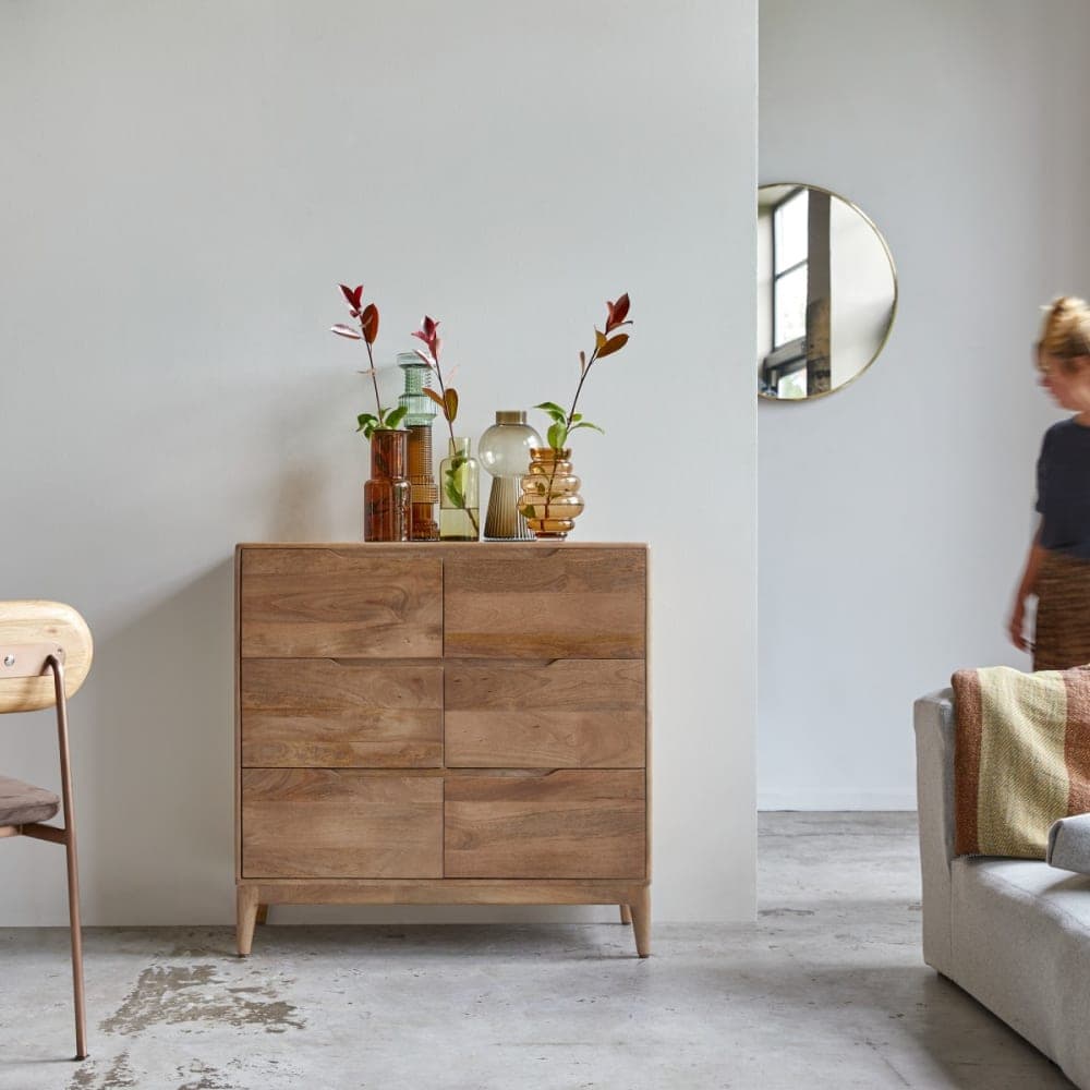 Cómoda de madera de mango macizo