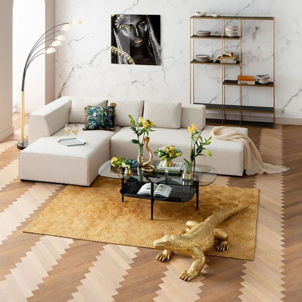 Sofá puf modular color crema