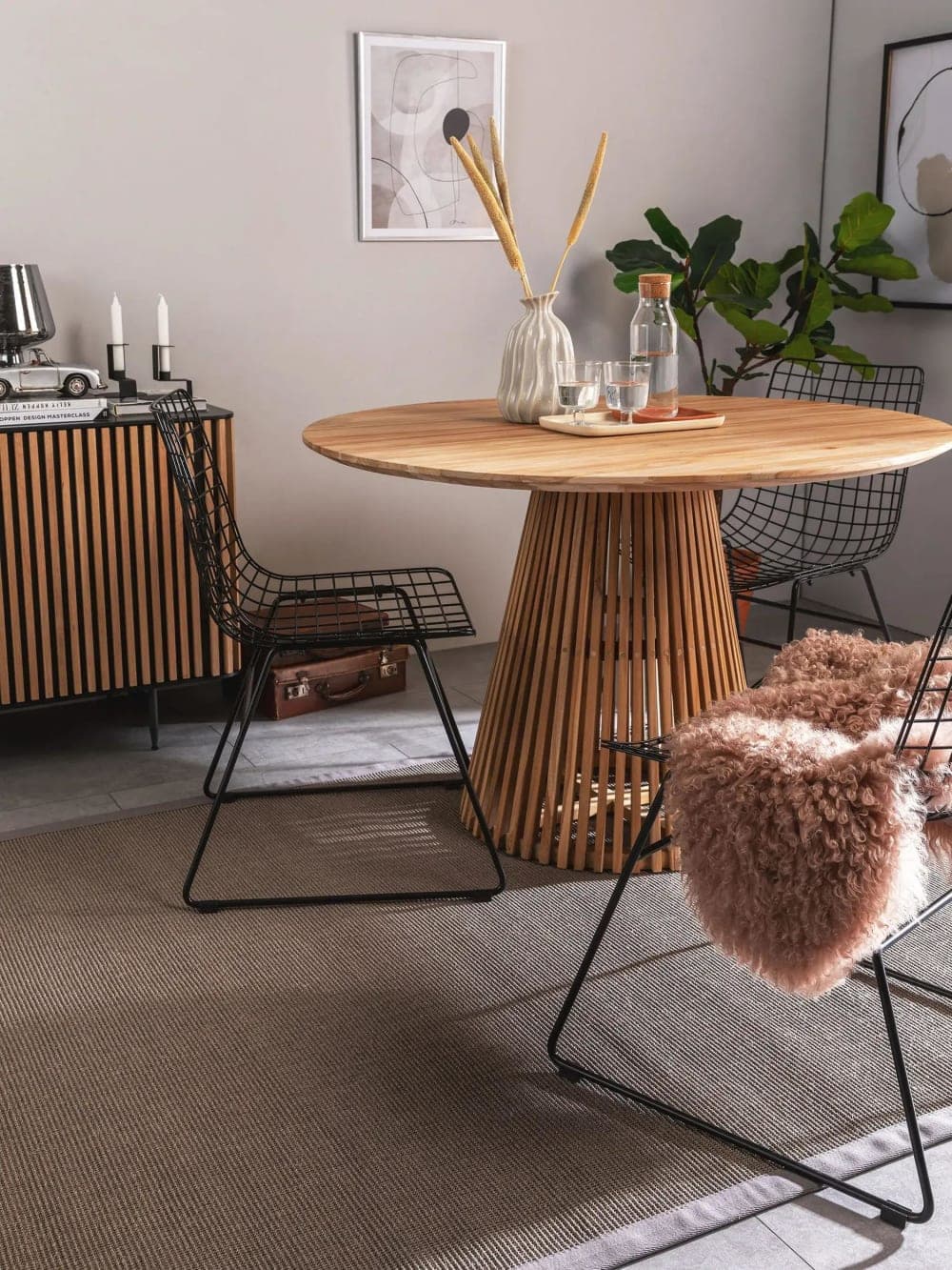 Alfombra de sisal gris 120x180